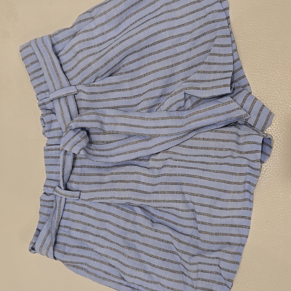 Loft Striped Blue and Grey Women's Shorts - Picture 9 of 15